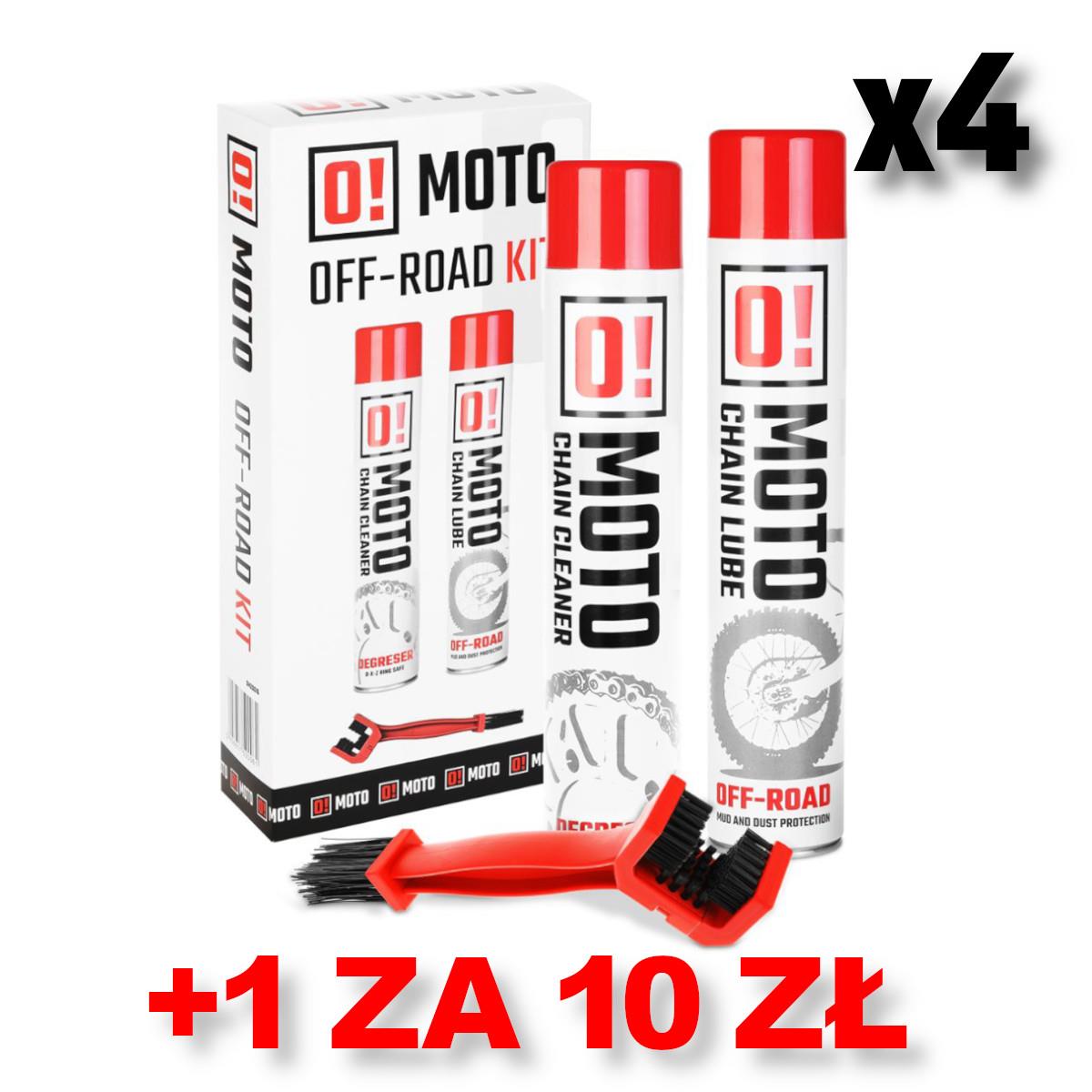 OMOTO sada 4+1 na čištění a mazání řetězu OFF ROAD O! CHAIN CARE AND PROTECTION 2+1 sada s kartáč (2 X 750ML) (O!MOTO) (OLE-020) (set 4+1 ZA 10 ZŁ)